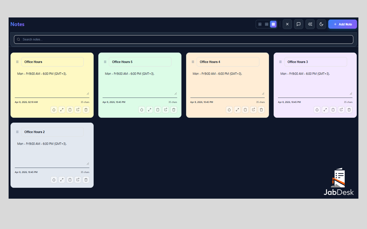 Built-in Notes Workspace